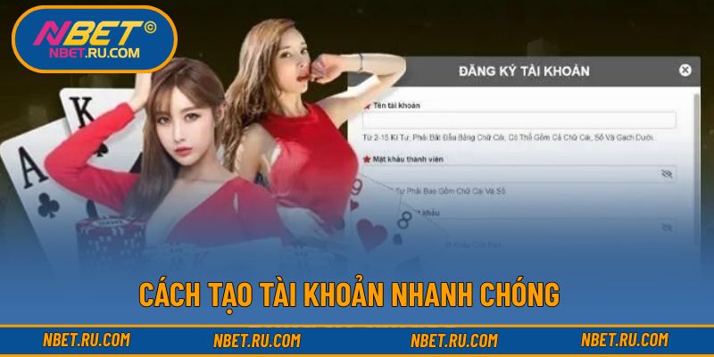 Cách tạo tài khoản nhanh chóng